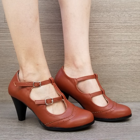Vintage Style Oxford Heels Rockabilly-A - Picture 7 of 8